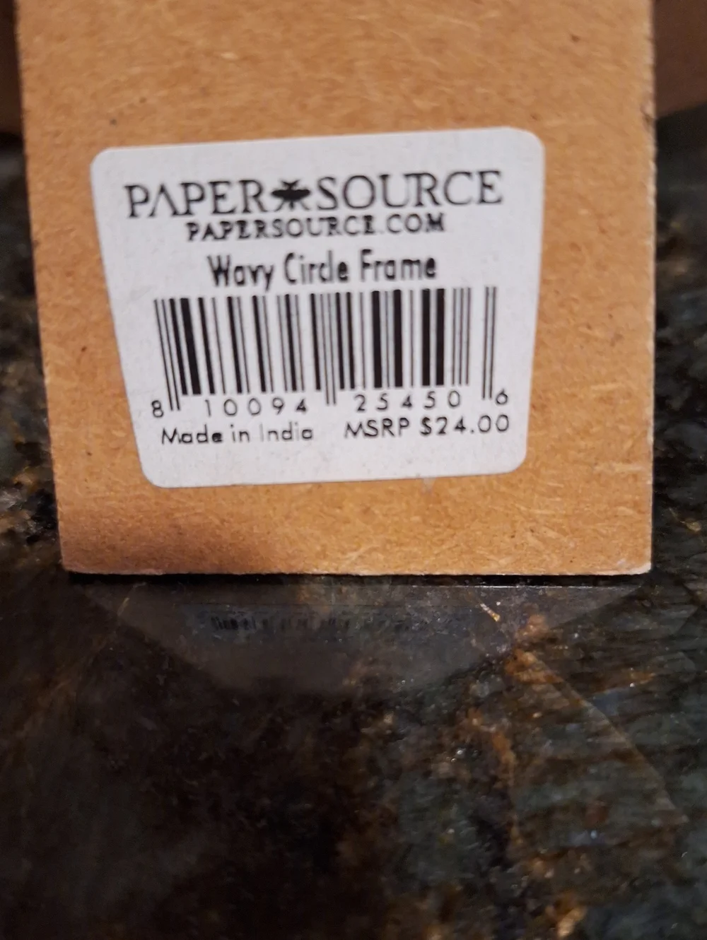 Paper Source Round, Multi Medium Picture Frame. Marble, Wood, Gold